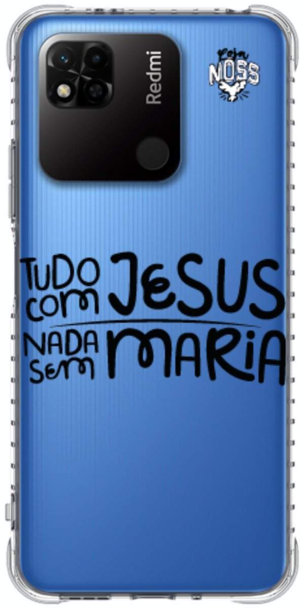 Capinha para Celular Tudo com Jesus Nada sem Maria