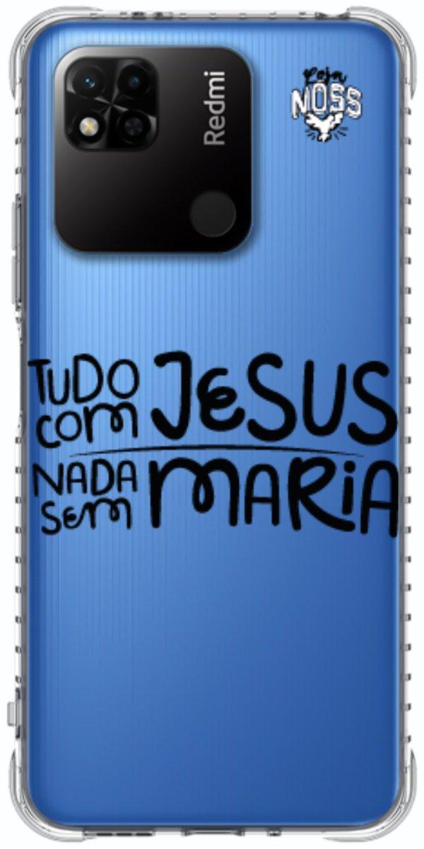 Capinha para Celular Tudo com Jesus Nada sem Maria