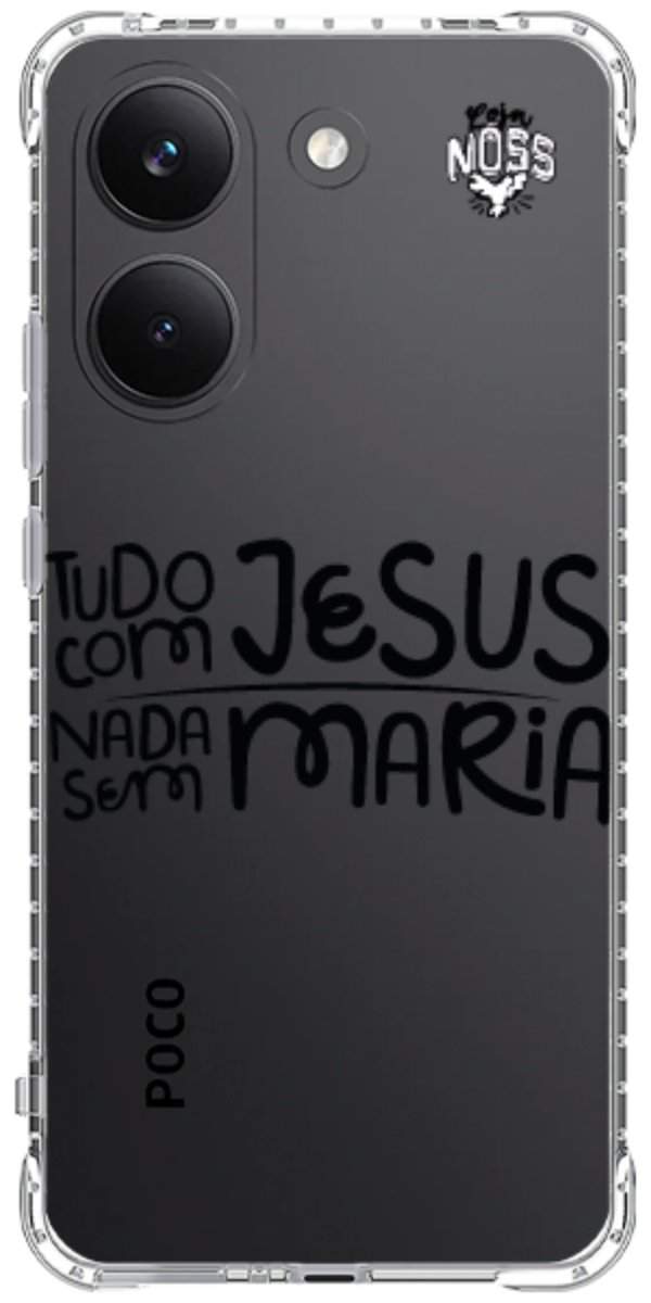 Capinha para Celular Tudo com Jesus Nada sem Maria