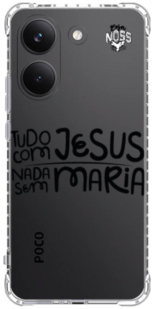 Capinha para Celular Tudo com Jesus Nada sem Maria