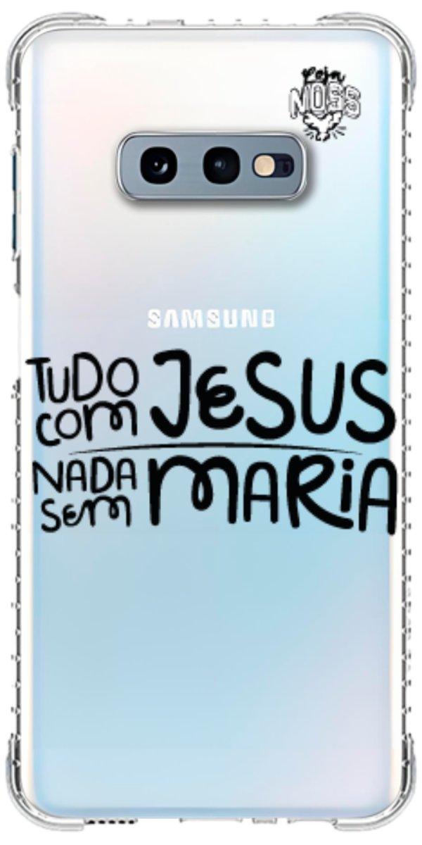 Capinha para Celular Tudo com Jesus Nada sem Maria