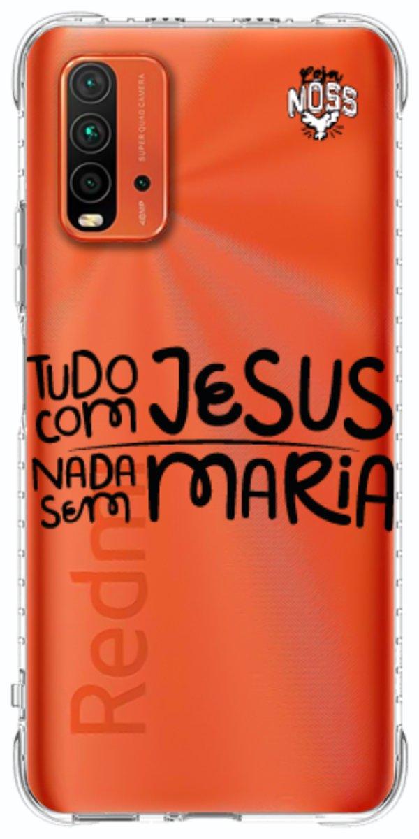 Capinha para Celular Tudo com Jesus Nada sem Maria