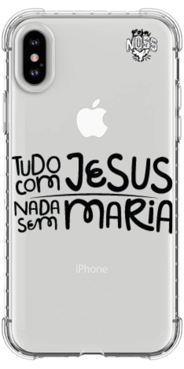 Capinha para Celular Tudo com Jesus Nada sem Maria