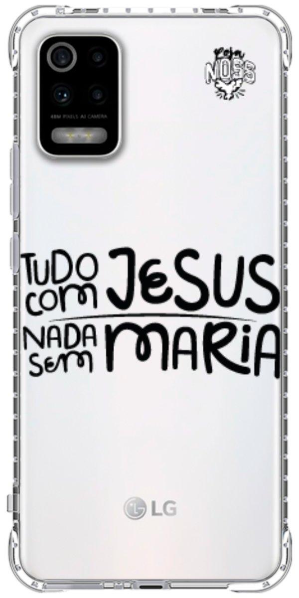 Capinha para Celular Tudo com Jesus Nada sem Maria