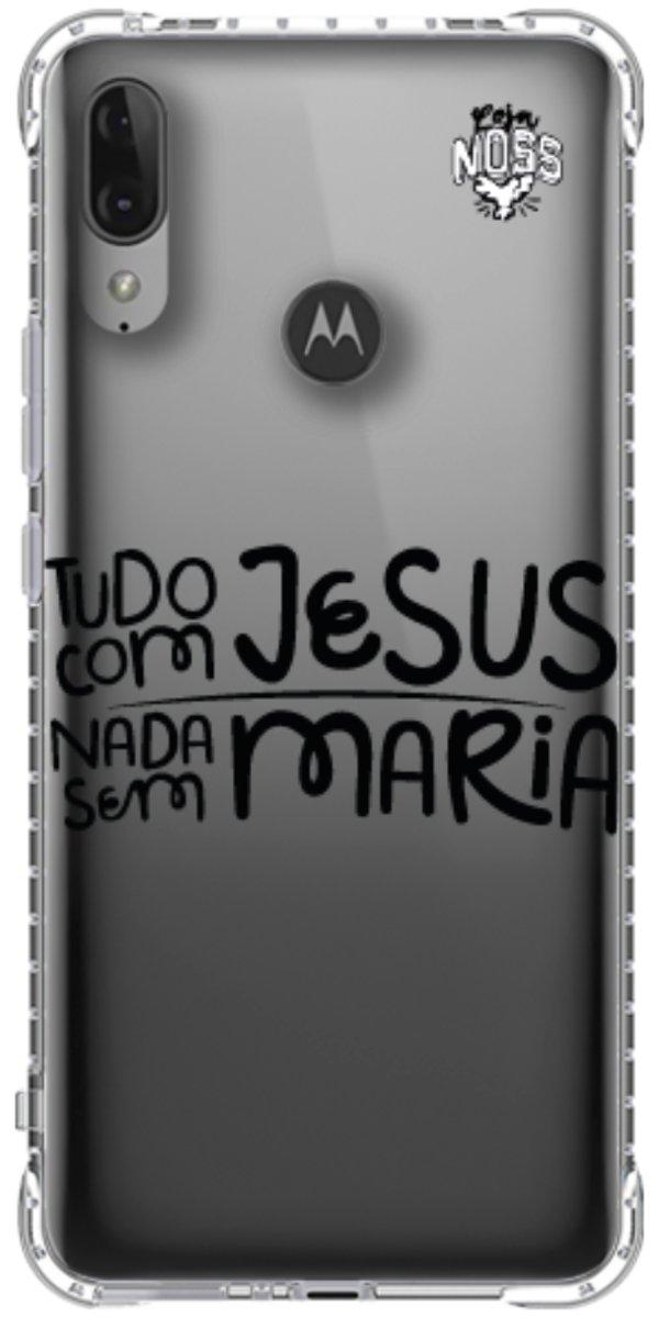 Capinha para Celular Tudo com Jesus Nada sem Maria
