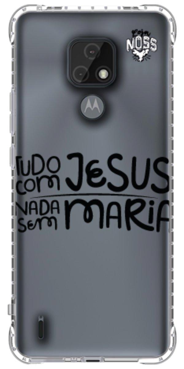 Capinha para Celular Tudo com Jesus Nada sem Maria