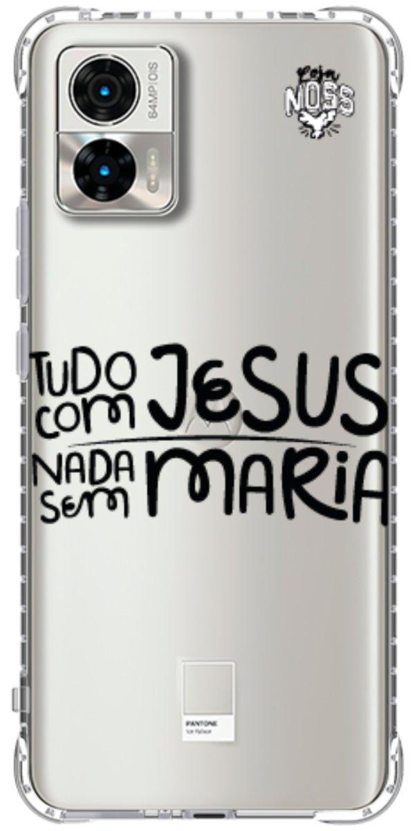 Capinha para Celular Tudo com Jesus Nada sem Maria