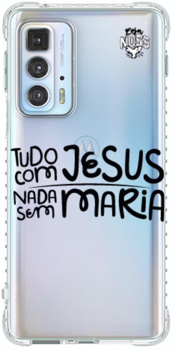 Capinha para Celular Tudo com Jesus Nada sem Maria