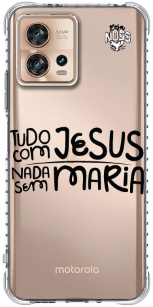 Capinha para Celular Tudo com Jesus Nada sem Maria