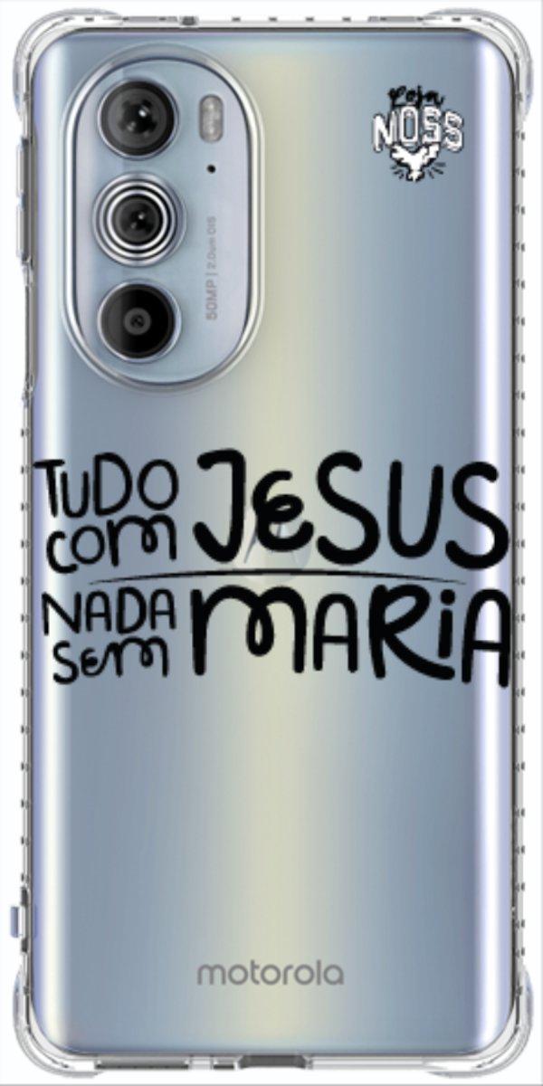Capinha para Celular Tudo com Jesus Nada sem Maria