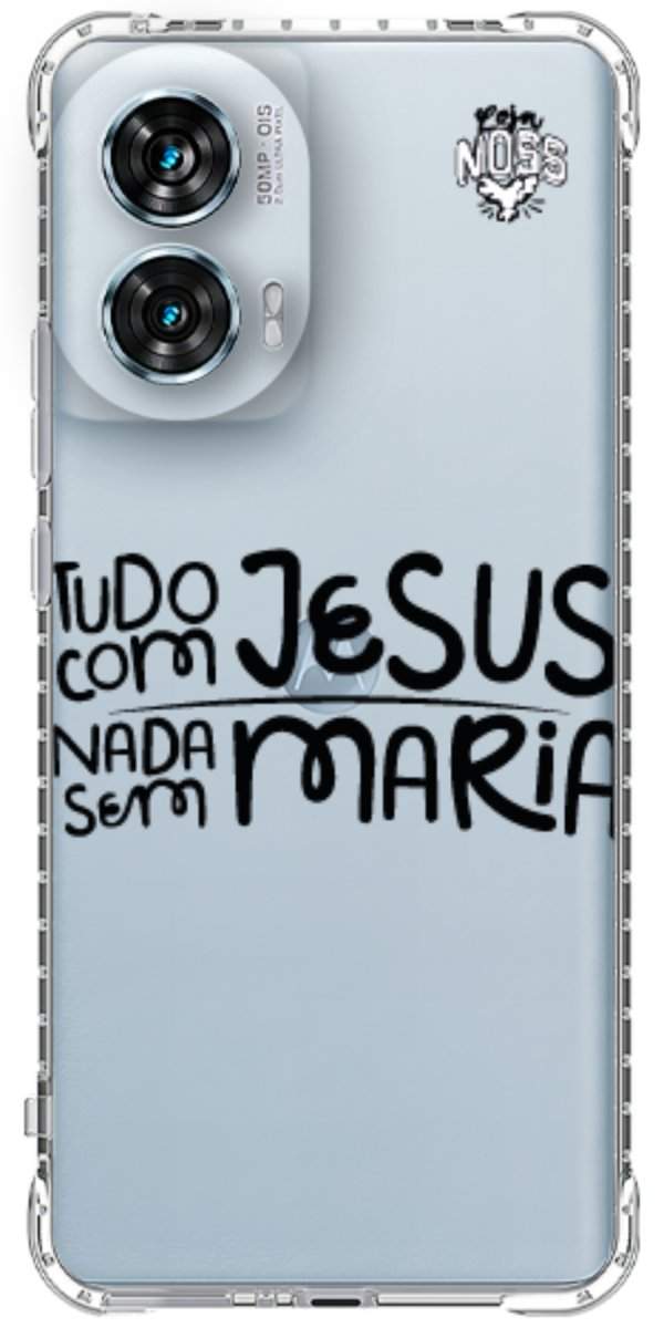 Capinha para Celular Tudo com Jesus Nada sem Maria