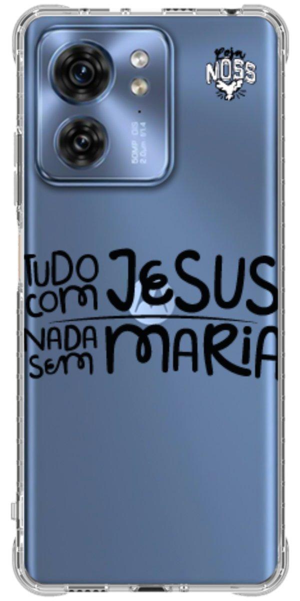 Capinha para Celular Tudo com Jesus Nada sem Maria