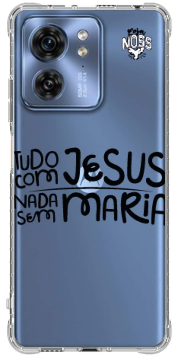Capinha para Celular Tudo com Jesus Nada sem Maria