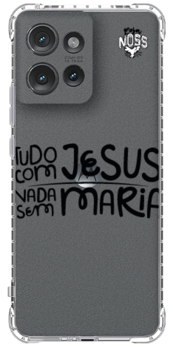 Capinha para Celular Tudo com Jesus Nada sem Maria