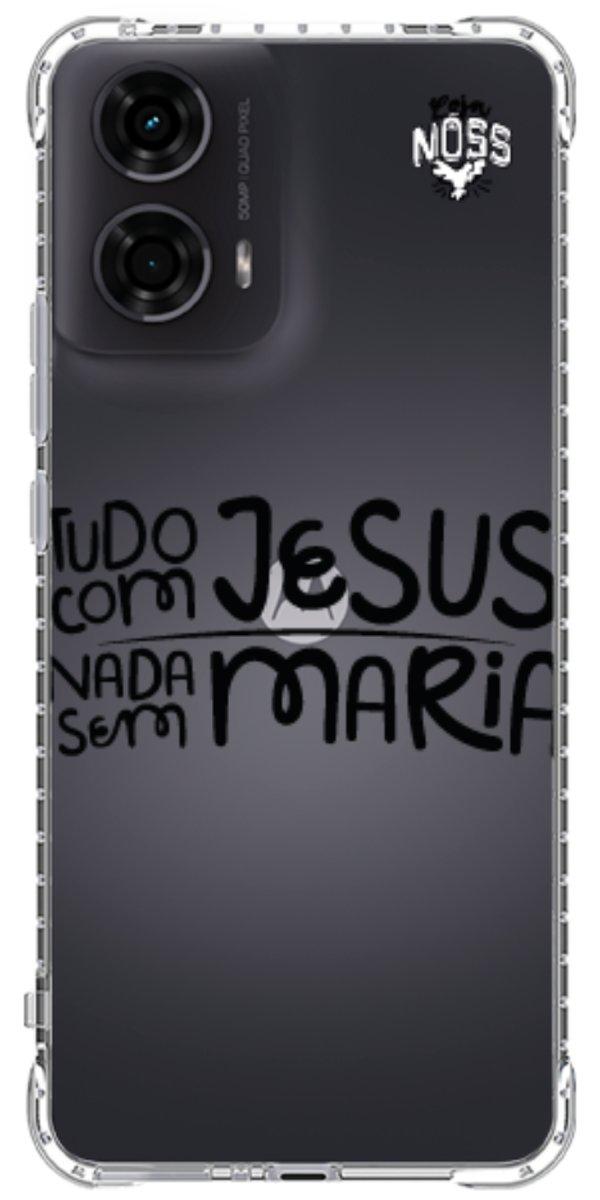 Capinha para Celular Tudo com Jesus Nada sem Maria
