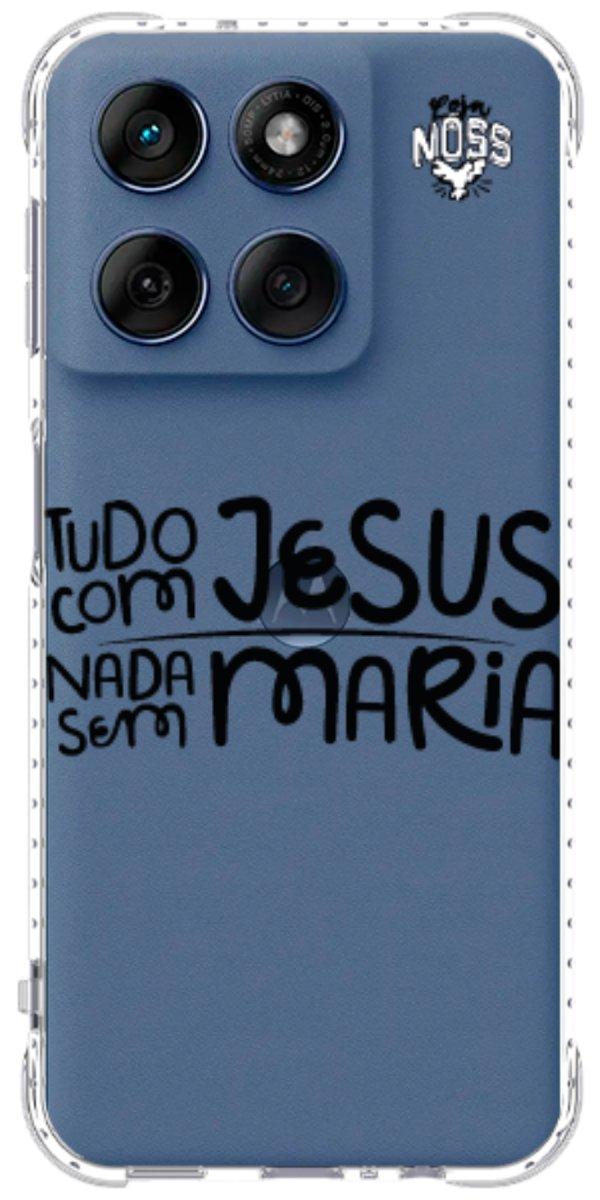 Capinha para Celular Tudo com Jesus Nada sem Maria