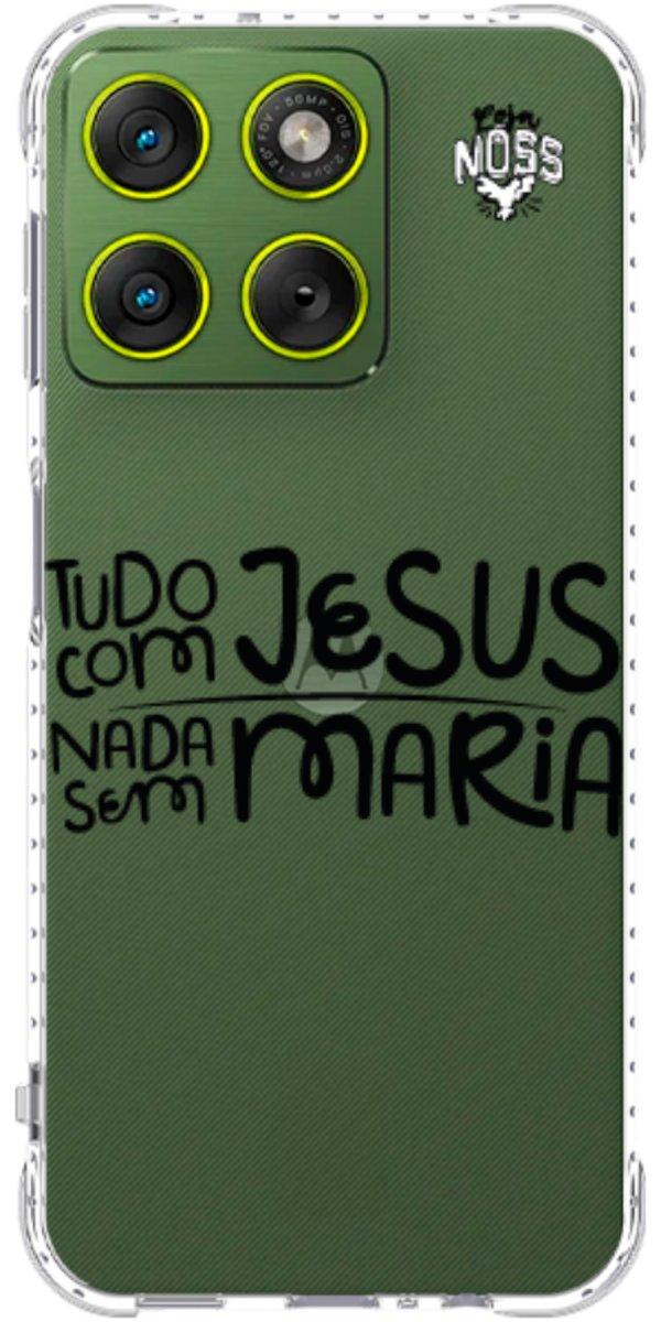 Capinha para Celular Tudo com Jesus Nada sem Maria