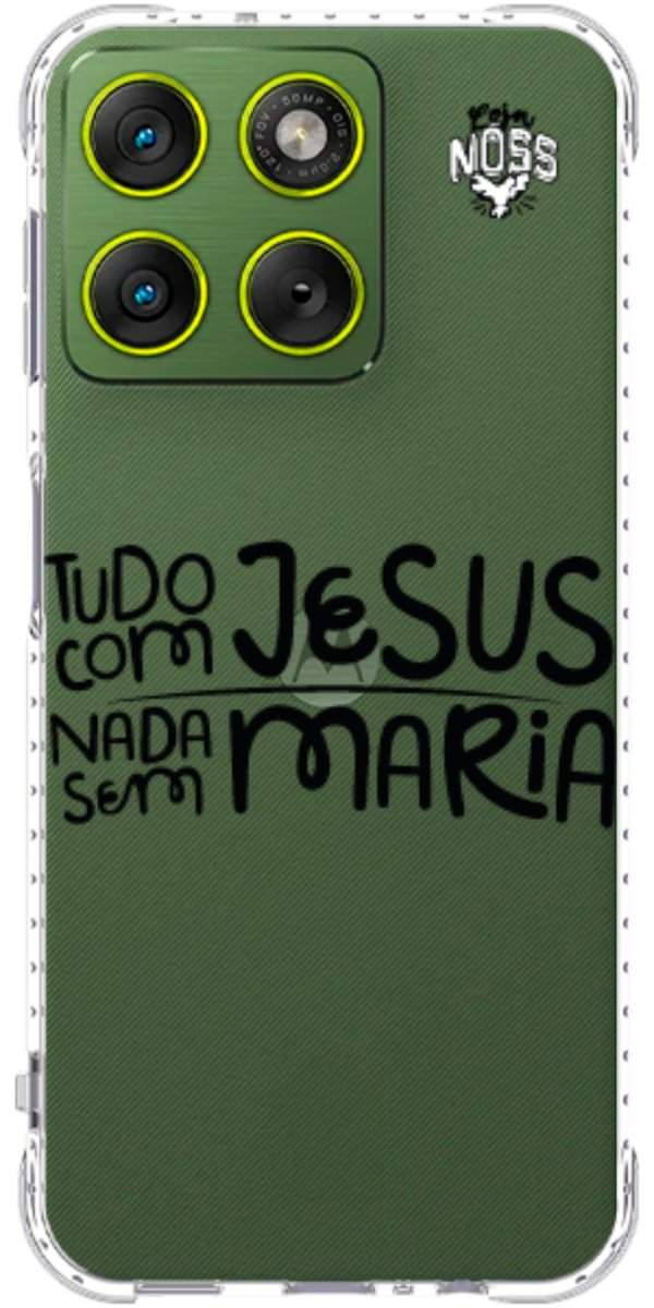Capinha para Celular Tudo com Jesus Nada sem Maria