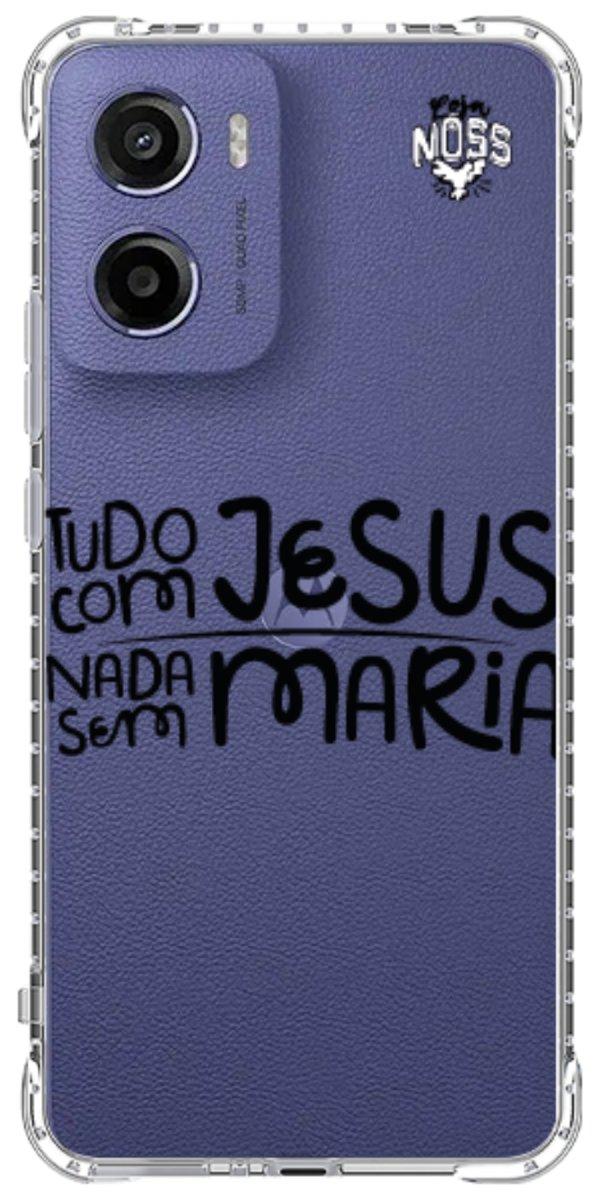 Capinha para Celular Tudo com Jesus Nada sem Maria