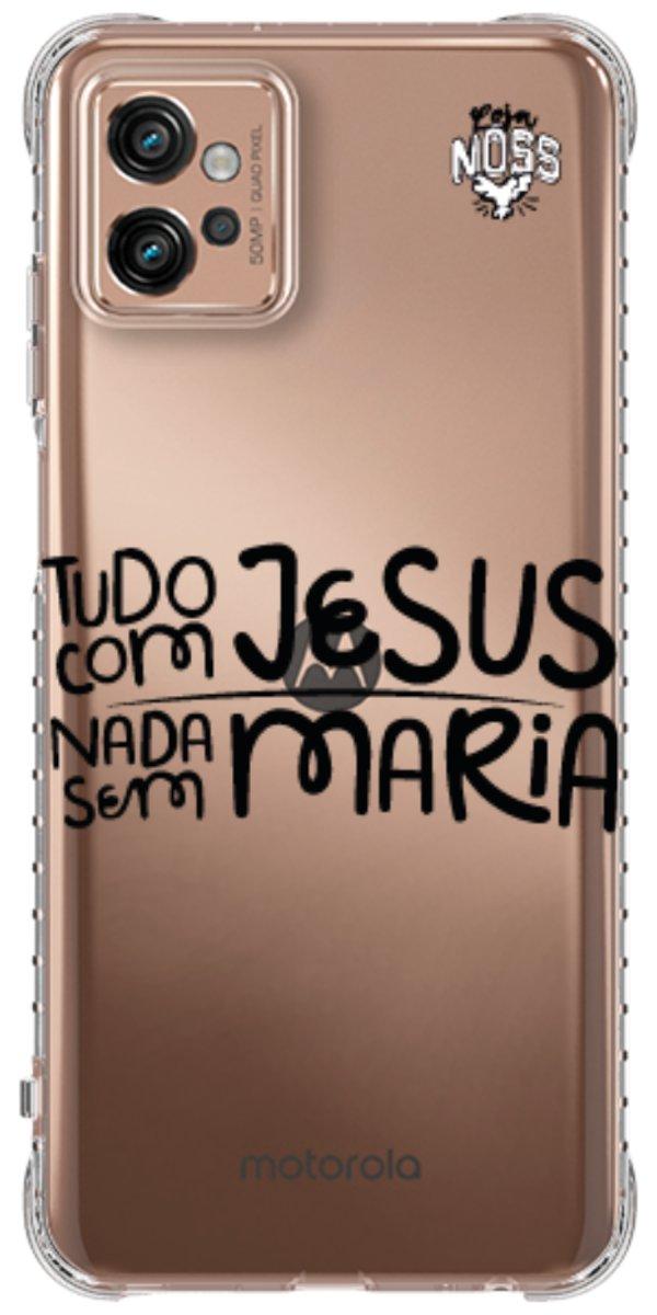 Capinha para Celular Tudo com Jesus Nada sem Maria