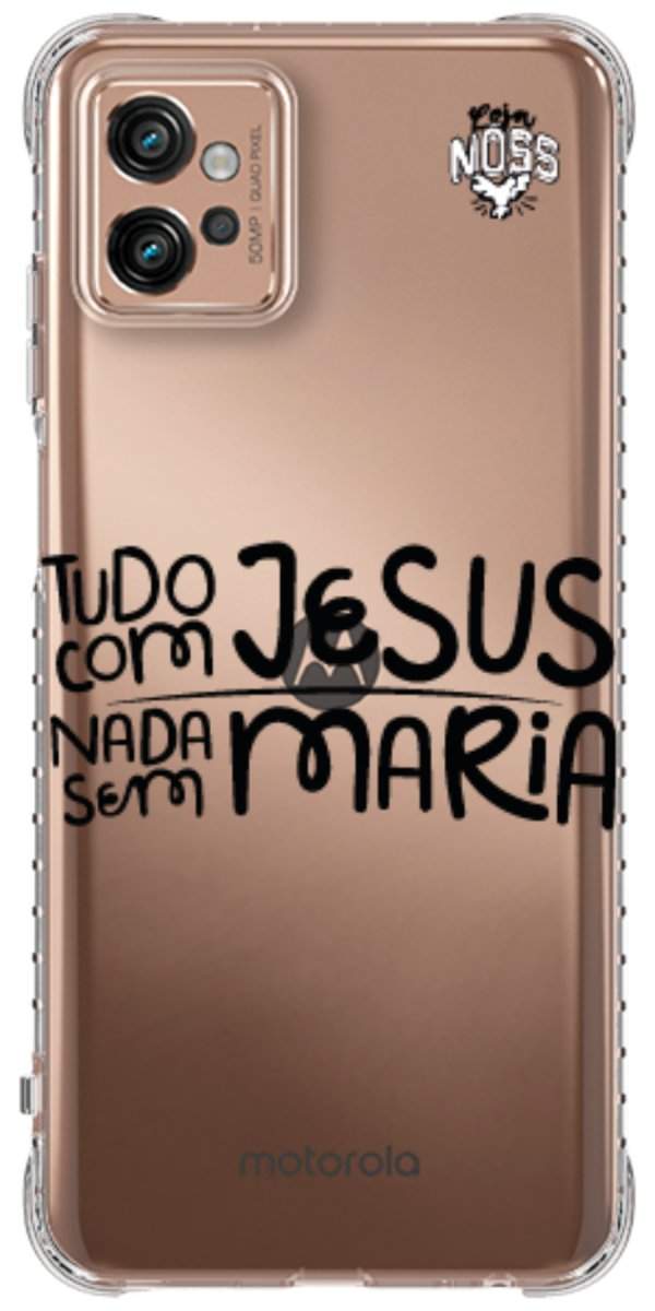 Capinha para Celular Tudo com Jesus Nada sem Maria