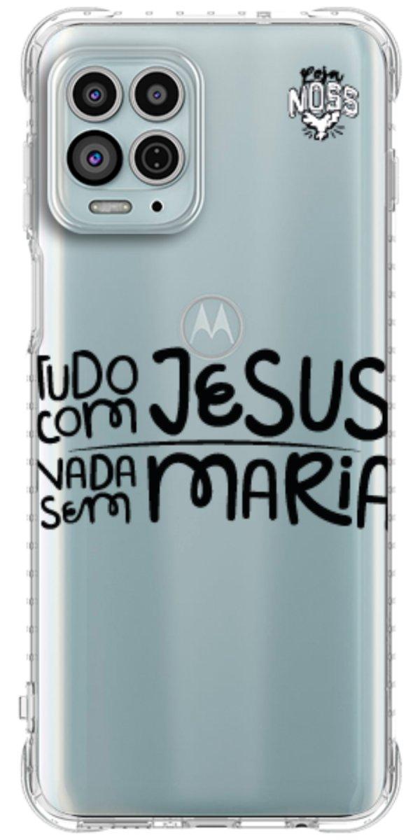 Capinha para Celular Tudo com Jesus Nada sem Maria