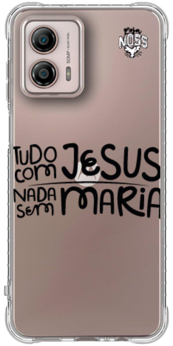 Capinha para Celular Tudo com Jesus Nada sem Maria