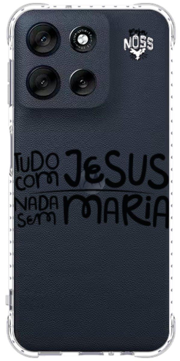 Capinha para Celular Tudo com Jesus Nada sem Maria