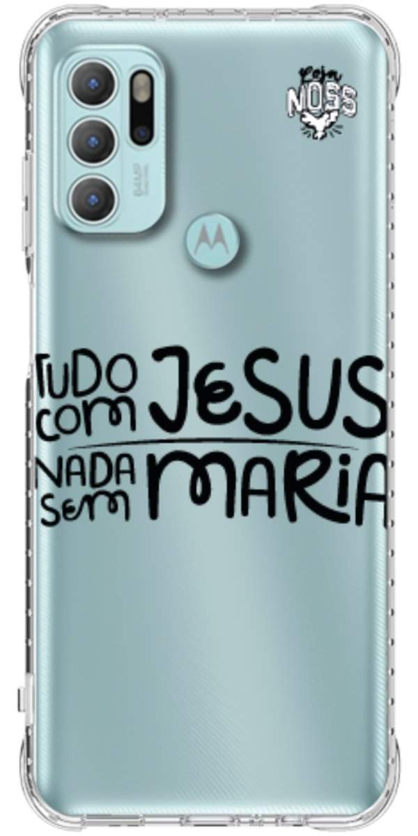 Capinha para Celular Tudo com Jesus Nada sem Maria
