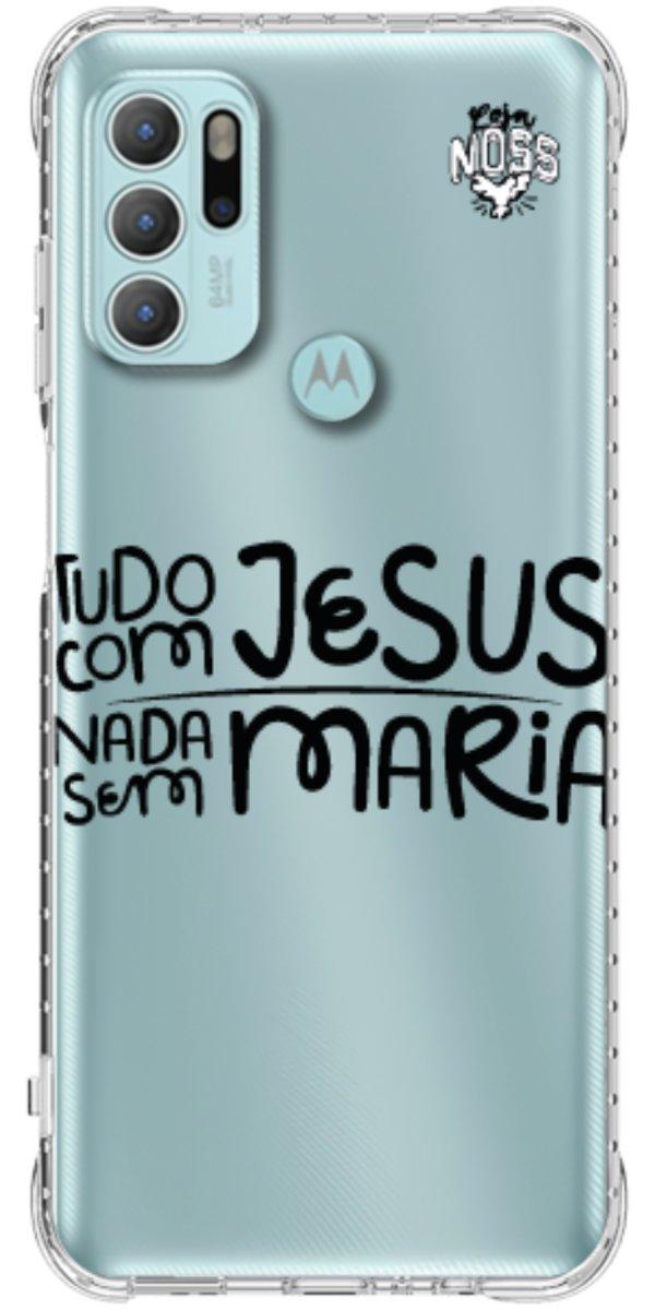 Capinha para Celular Tudo com Jesus Nada sem Maria