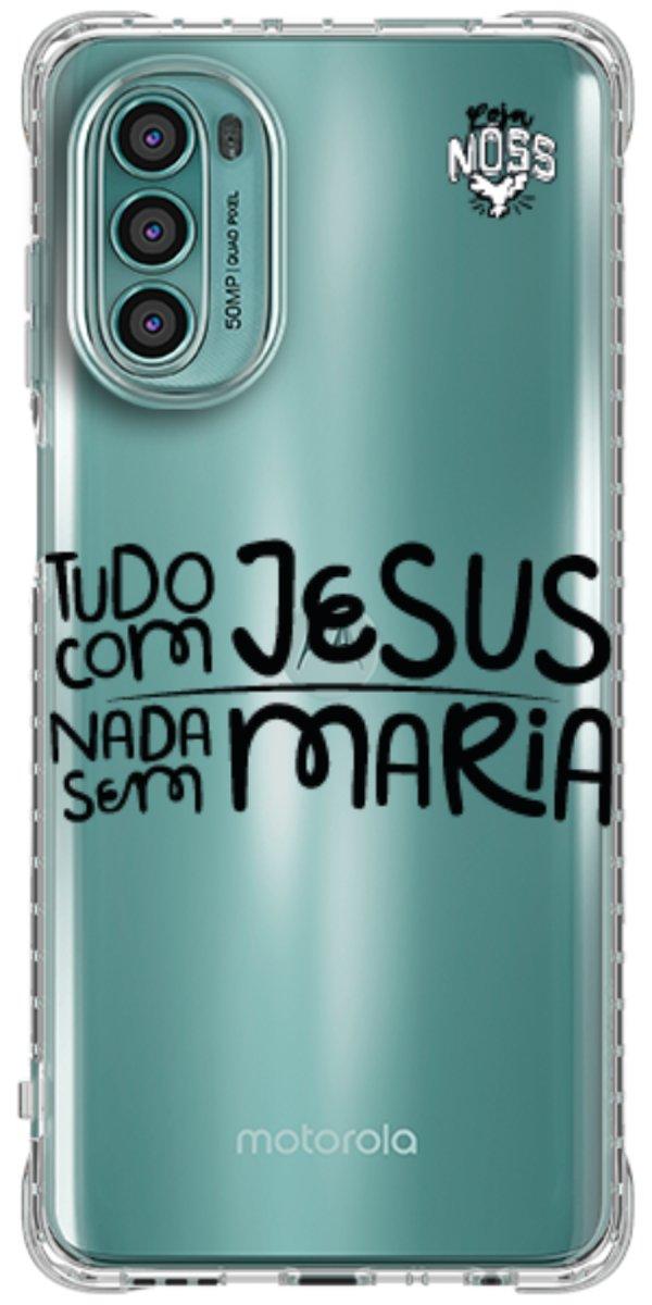 Capinha para Celular Tudo com Jesus Nada sem Maria