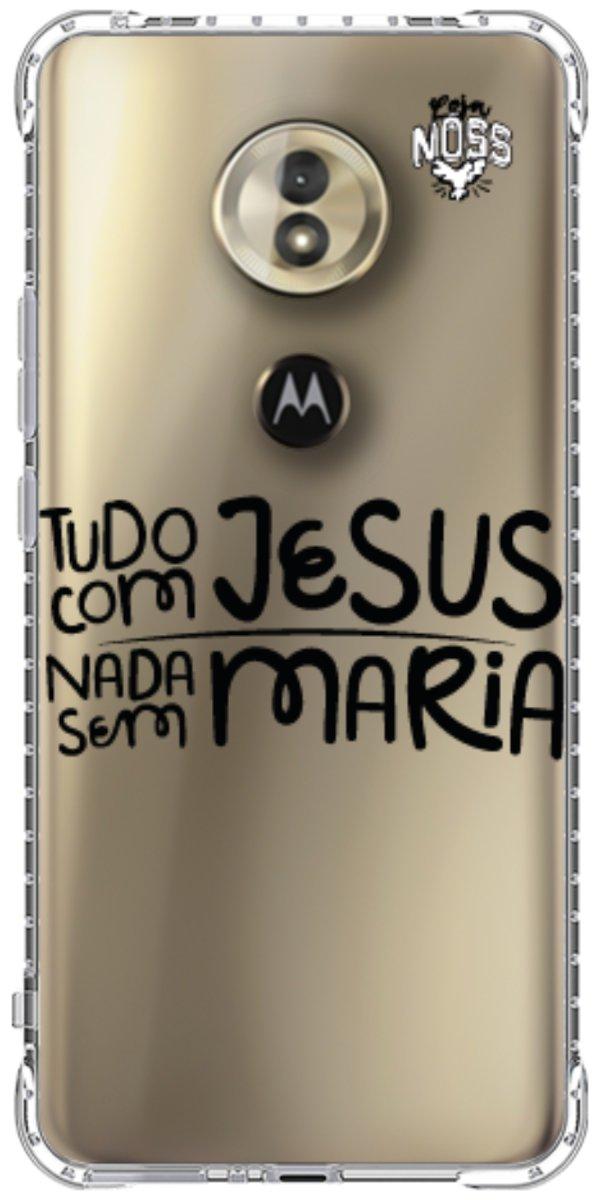 Capinha para Celular Tudo com Jesus Nada sem Maria
