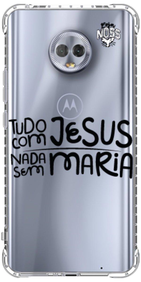 Capinha para Celular Tudo com Jesus Nada sem Maria