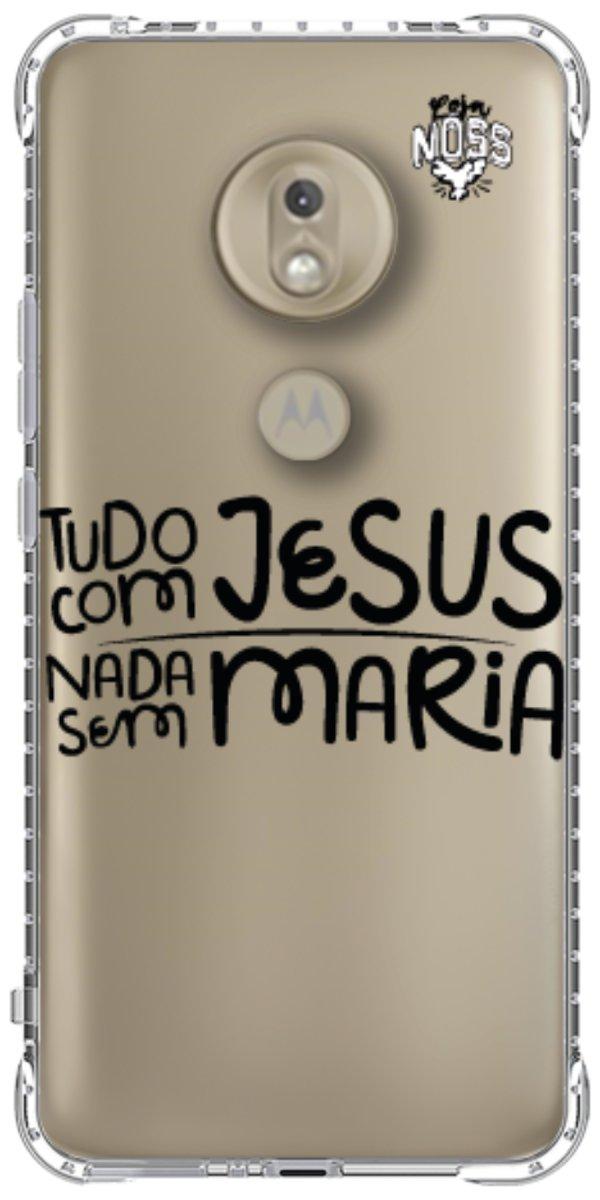 Capinha para Celular Tudo com Jesus Nada sem Maria