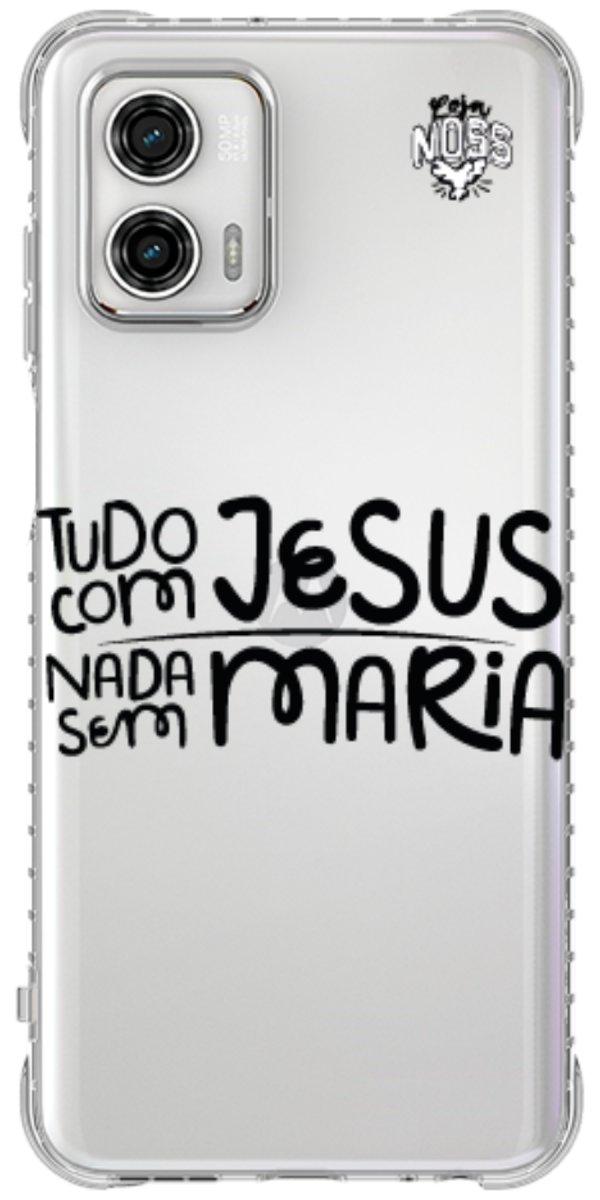 Capinha para Celular Tudo com Jesus Nada sem Maria