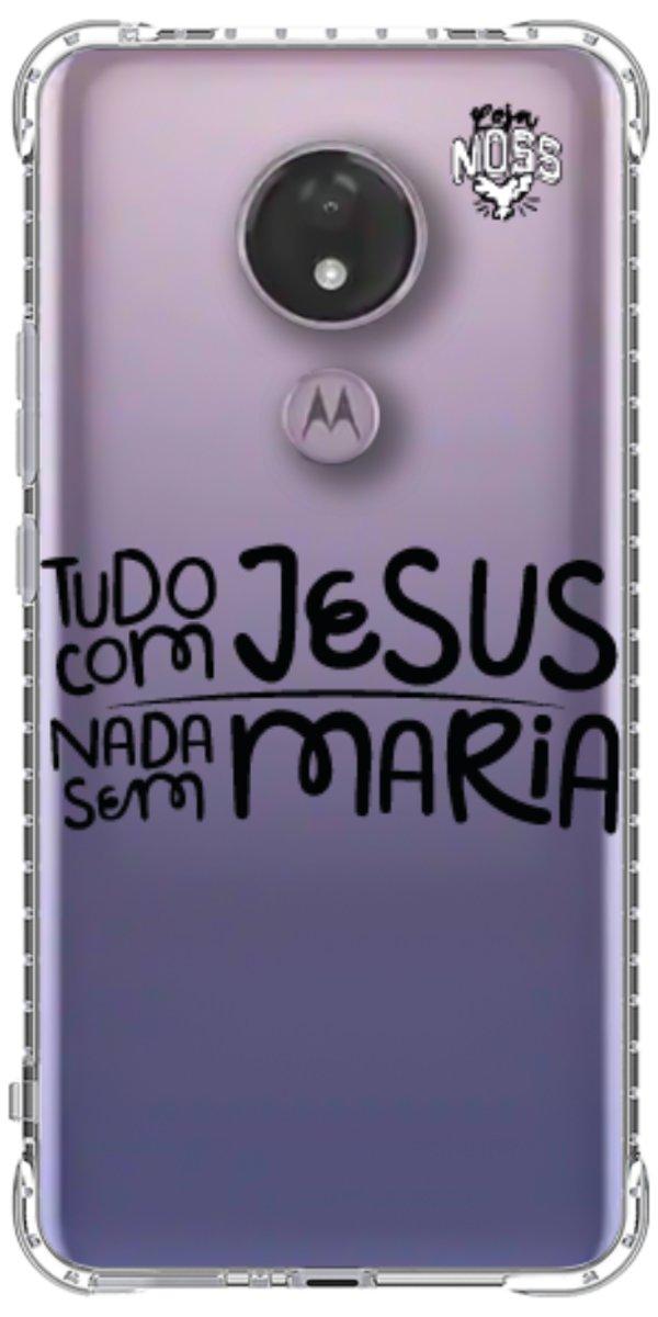 Capinha para Celular Tudo com Jesus Nada sem Maria