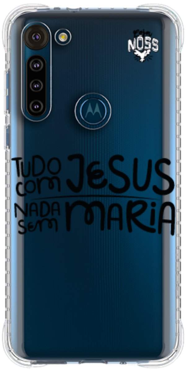 Capinha para Celular Tudo com Jesus Nada sem Maria