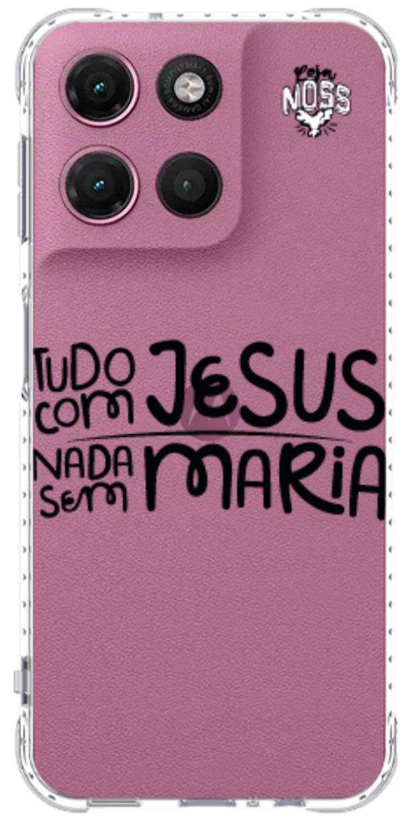 Capinha para Celular Tudo com Jesus Nada sem Maria