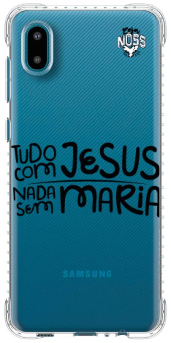 Capinha para Celular Tudo com Jesus Nada sem Maria