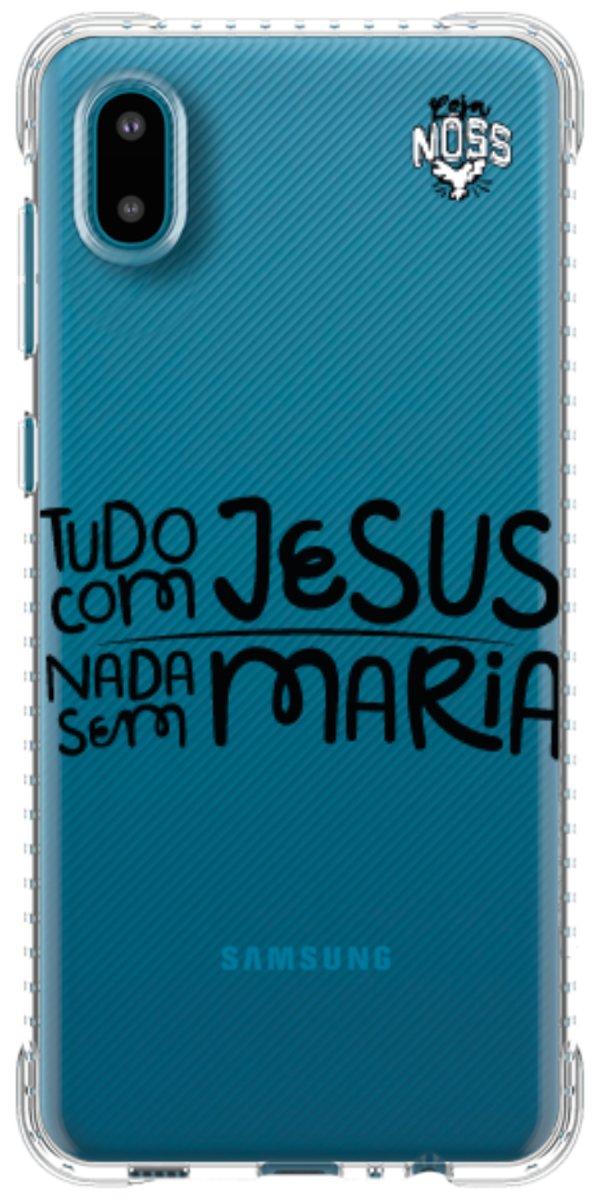Capinha para Celular Tudo com Jesus Nada sem Maria