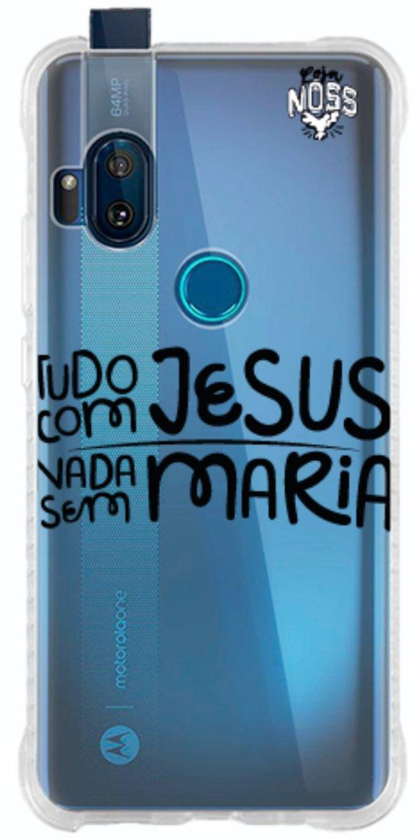 Capinha para Celular Tudo com Jesus Nada sem Maria