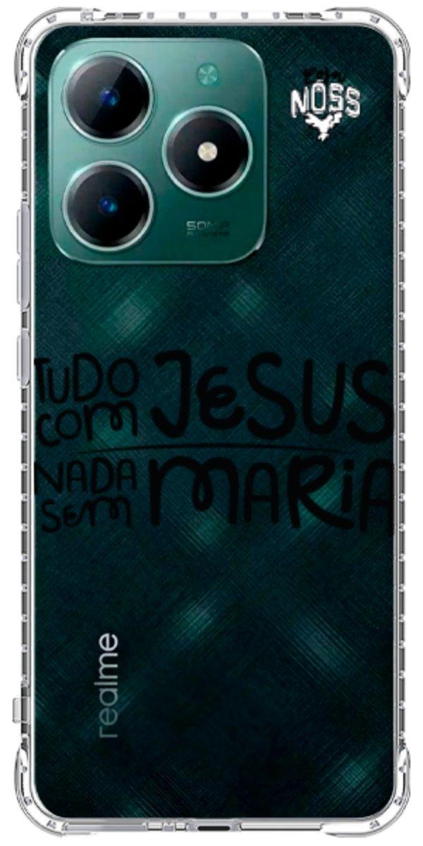 Capinha para Celular Tudo com Jesus Nada sem Maria
