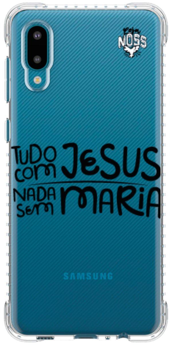 Capinha para Celular Tudo com Jesus Nada sem Maria