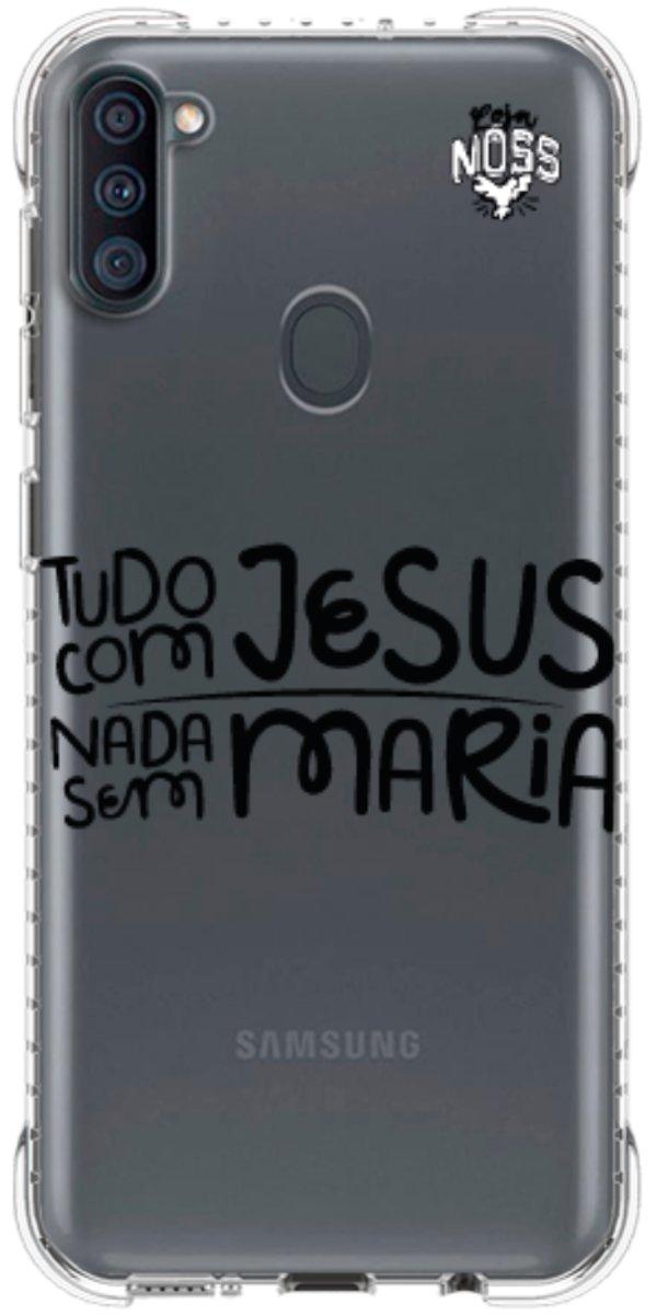 Capinha para Celular Tudo com Jesus Nada sem Maria