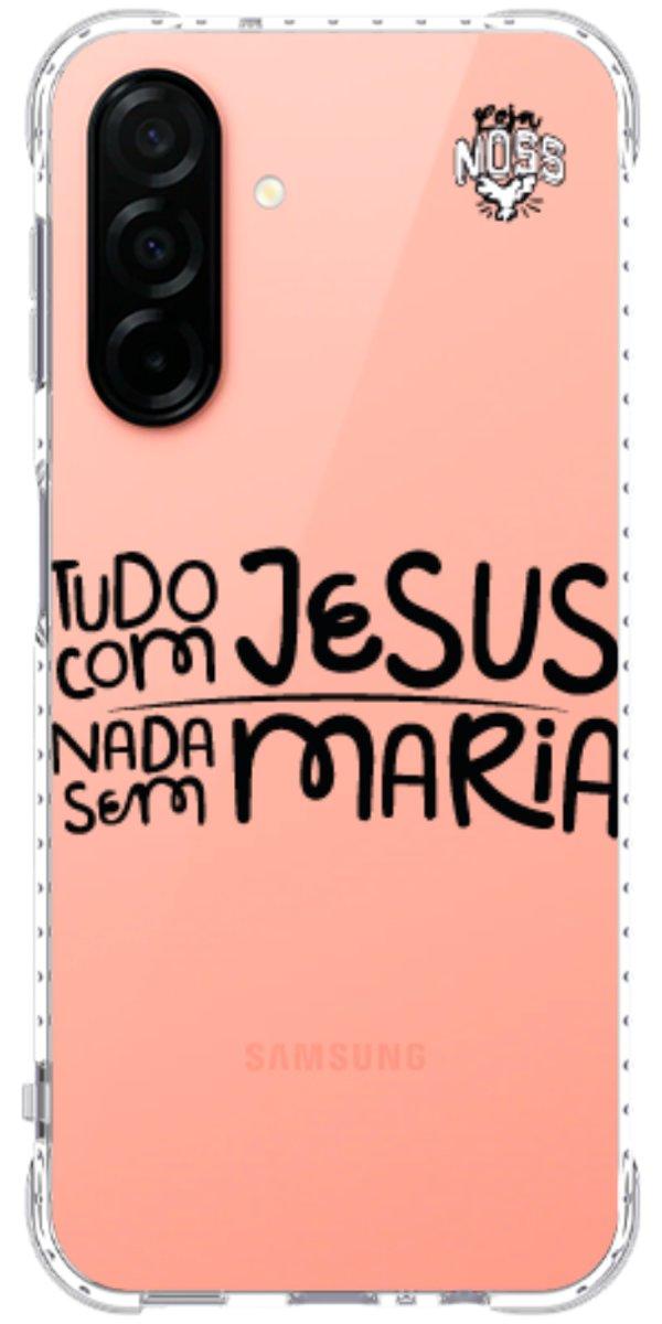 Capinha para Celular Tudo com Jesus Nada sem Maria