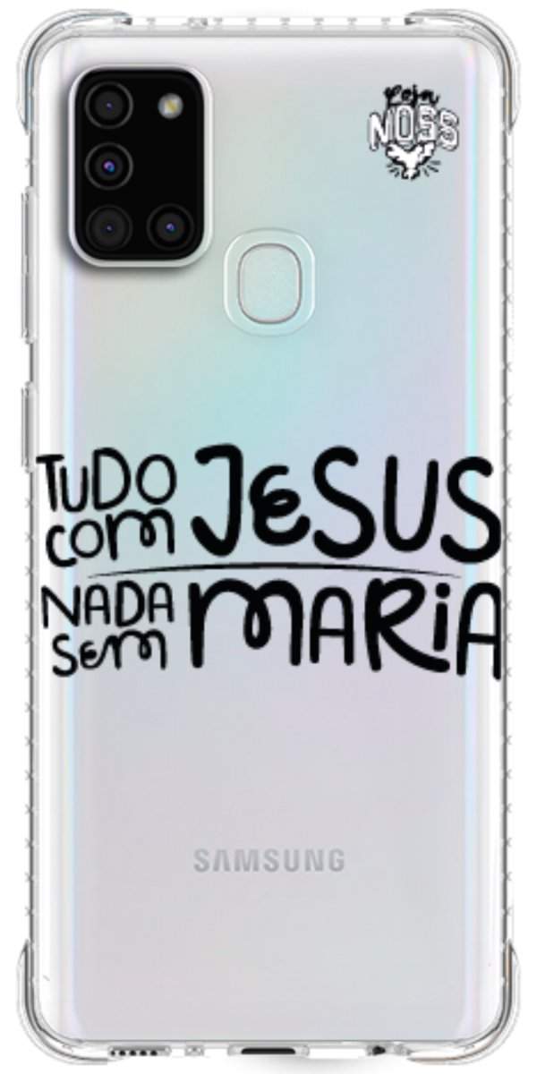 Capinha para Celular Tudo com Jesus Nada sem Maria