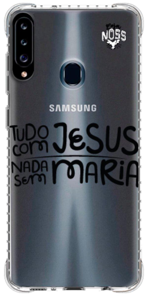 Capinha para Celular Tudo com Jesus Nada sem Maria