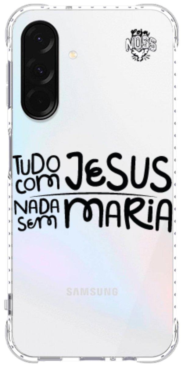 Capinha para Celular Tudo com Jesus Nada sem Maria
