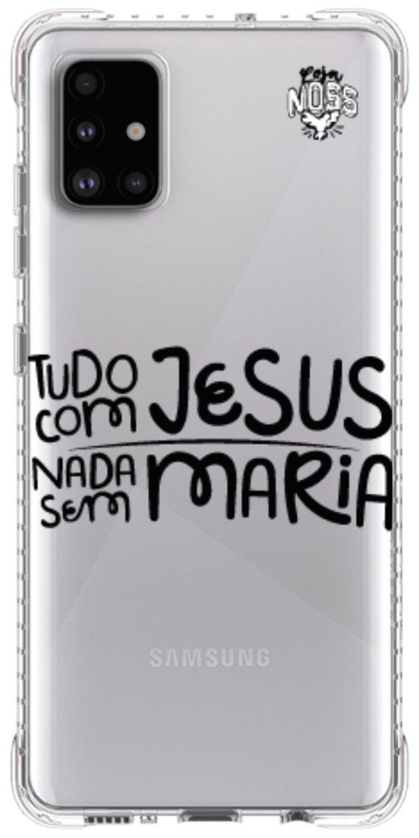 Capinha para Celular Tudo com Jesus Nada sem Maria