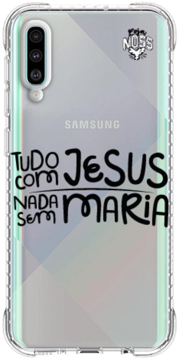 Capinha para Celular Tudo com Jesus Nada sem Maria